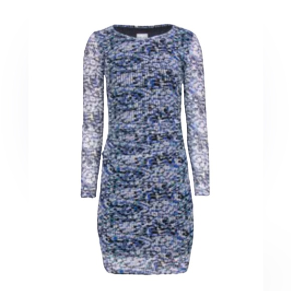 Reiss floral print multi color mash bodycon long sleeve mini dress size 8 Fariy - Picture 3 of 14